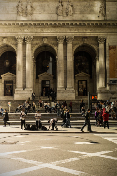 The New York Public Library in the late afternoon sun. New York Public Library, new york city