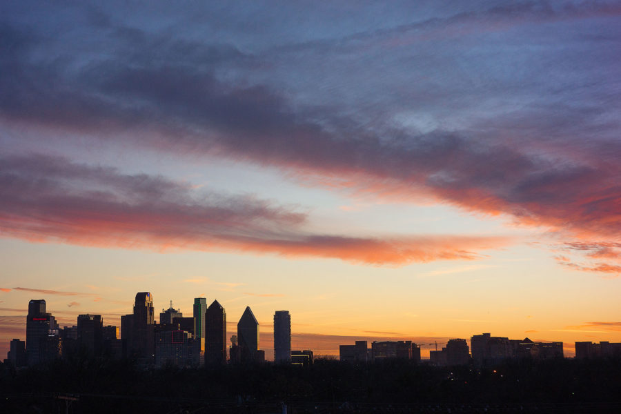 The Dallas Skyline at sunset. Dallas, TX, Sunset, skyline